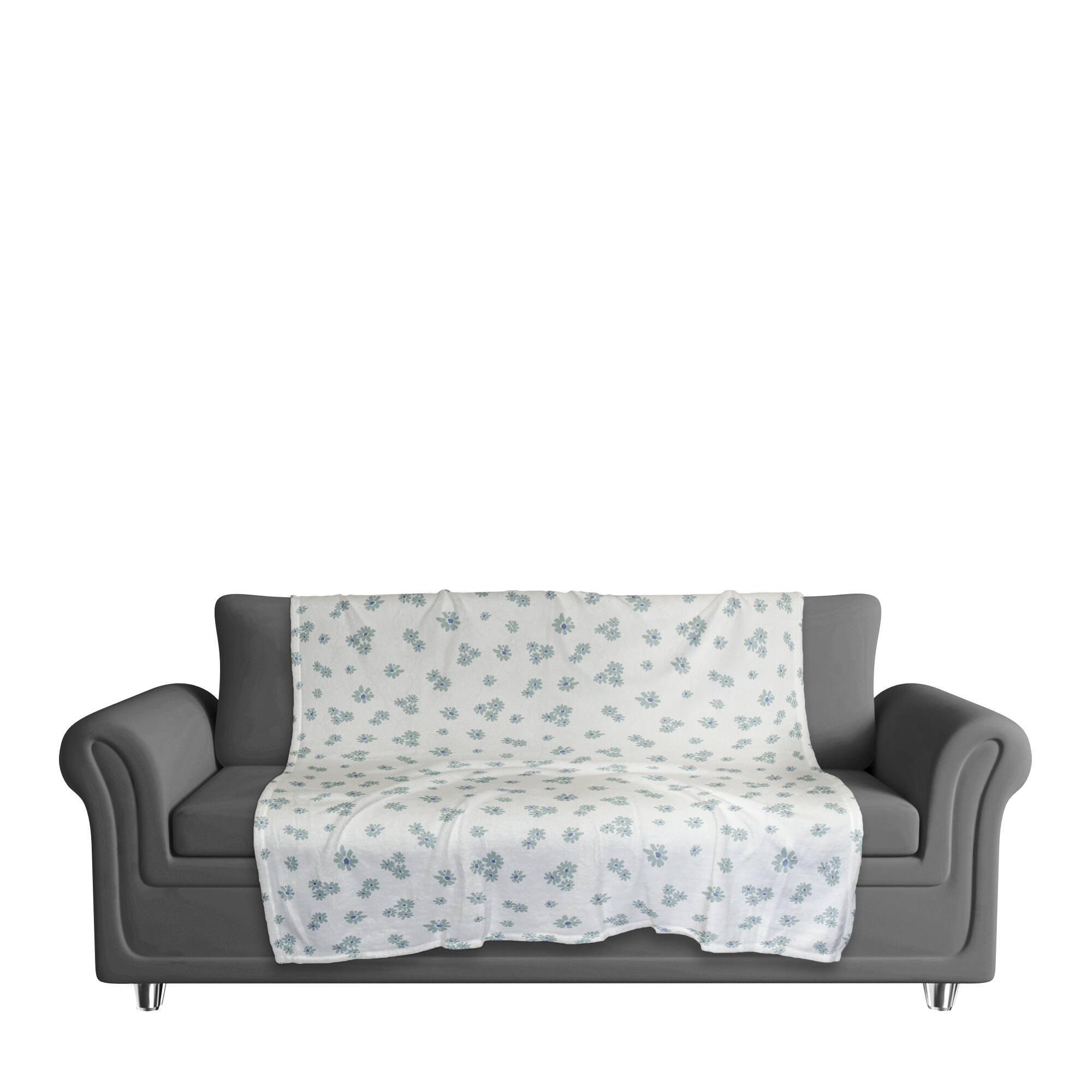 Daisy Pattern Coral Fleece Blanket